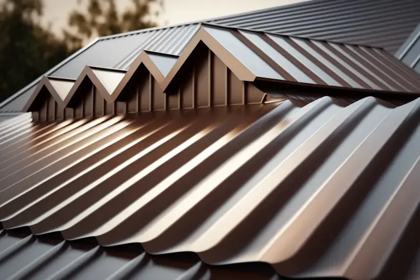 brown corrugated metal roof