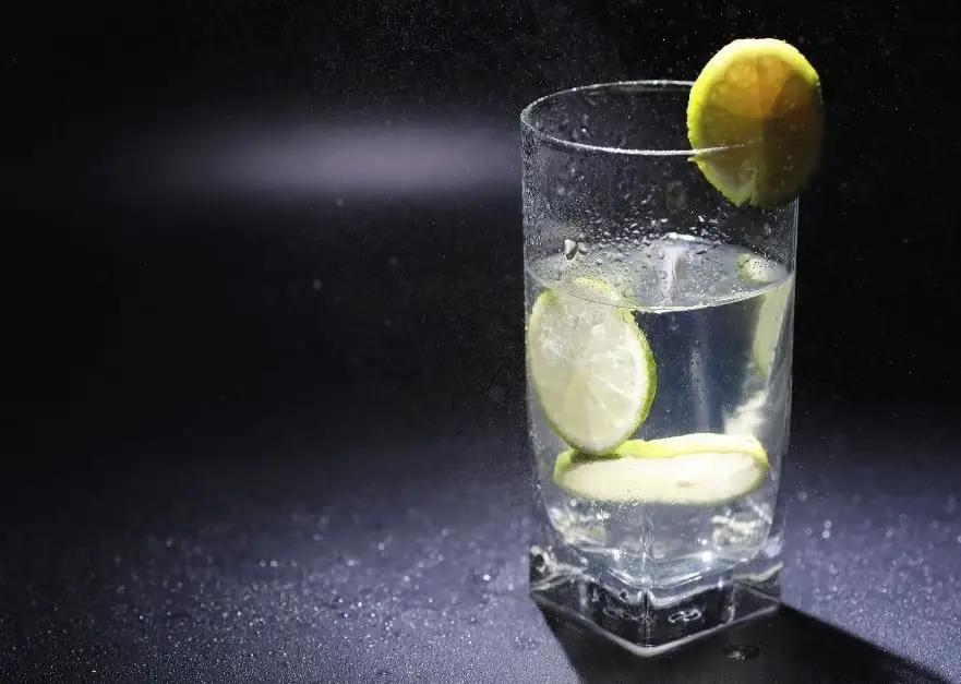 lime in glass of water