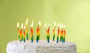 Birthday Cake with bended candles